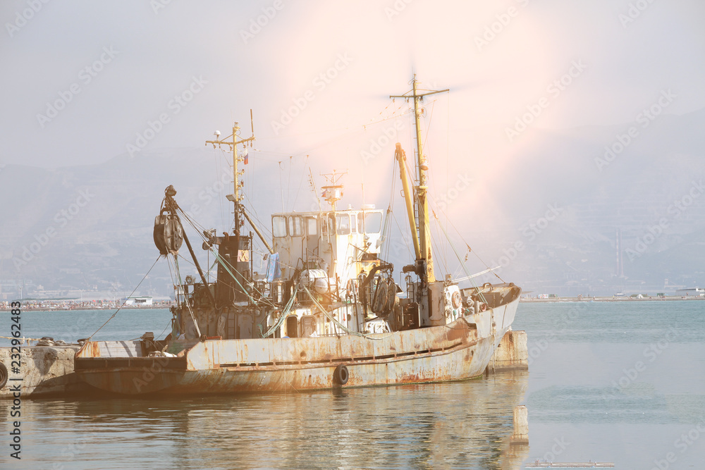 old ship in the port