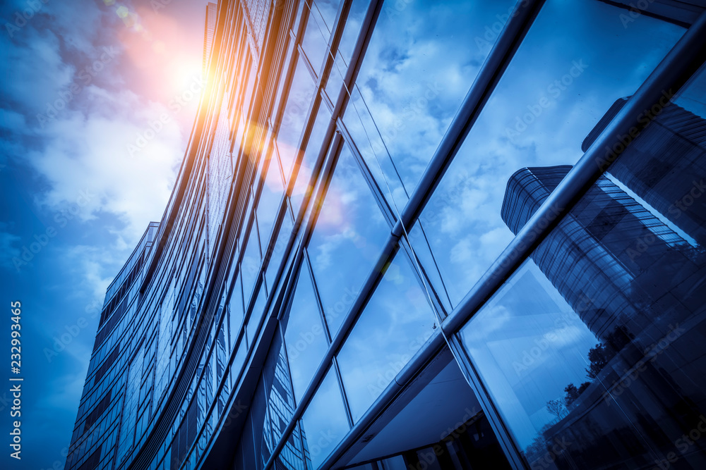 Architectural landscape of commercial building in central town