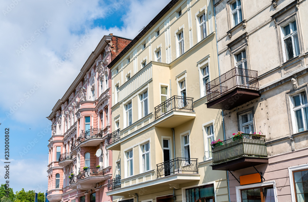 Traditional houses in Bydgoszcz, Poland