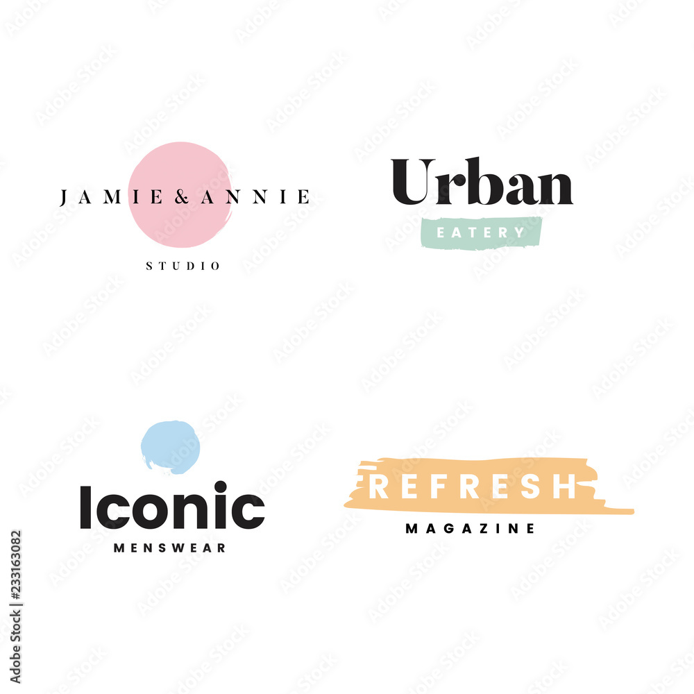 Collection of logos and branding vector