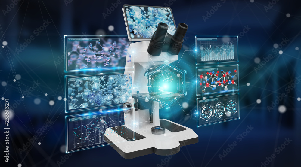 具有屏幕分析3D渲染功能的现代数字显微镜