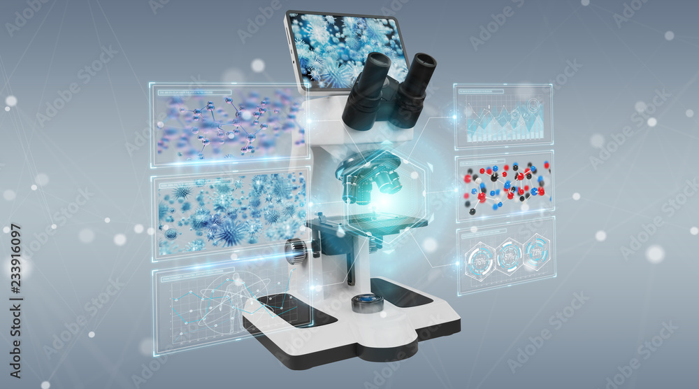 具有屏幕分析3D渲染功能的现代数字显微镜