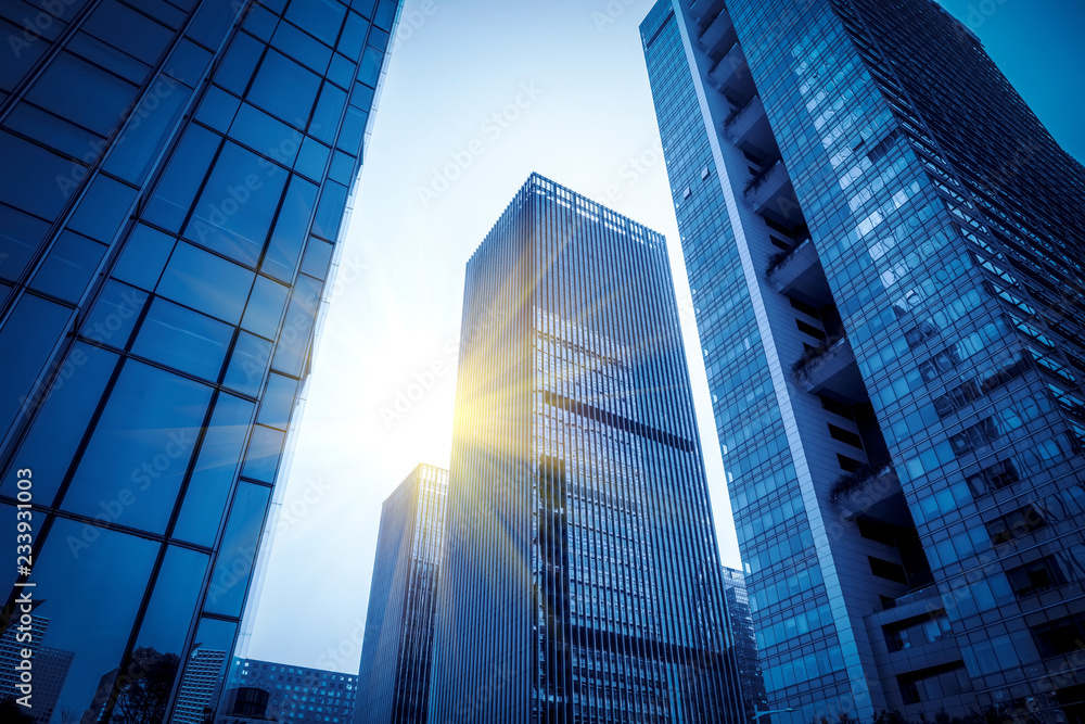 Architectural landscape of commercial building in central town