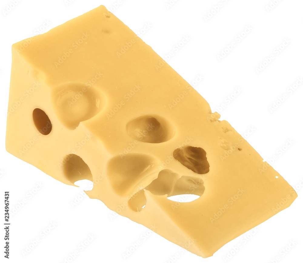 Piece of Cheese Isolated on White