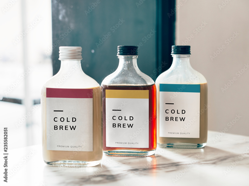 Cold brew coffee bottle mockup design