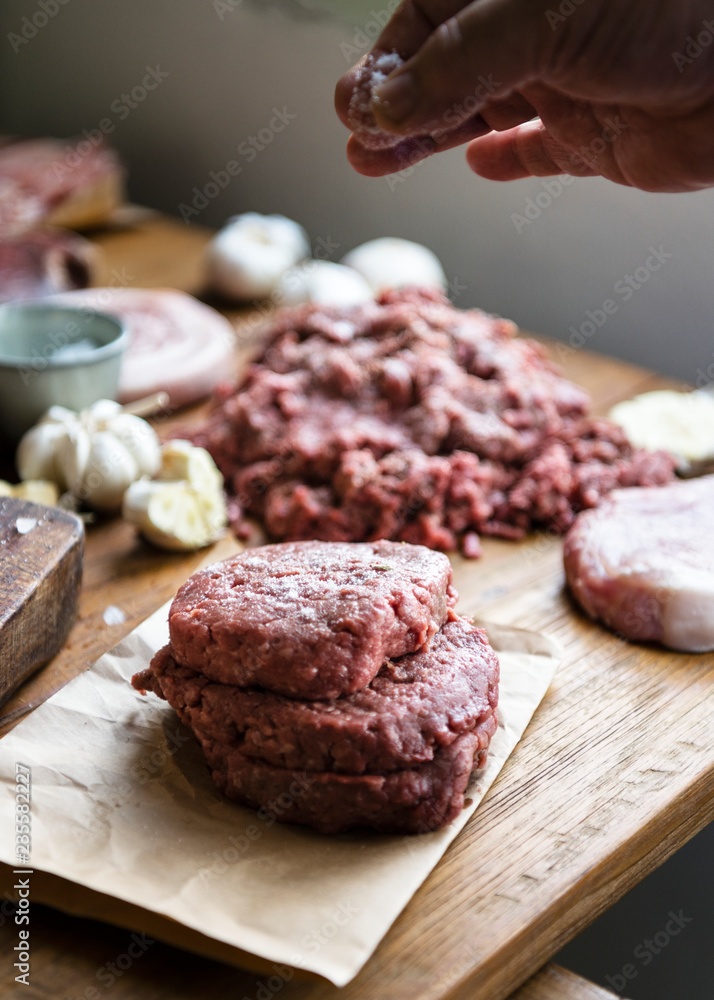 Beef patties food photography recipe idea