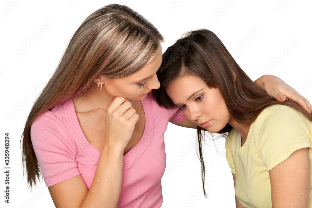 Troubled Young Woman Comforted by her Friend