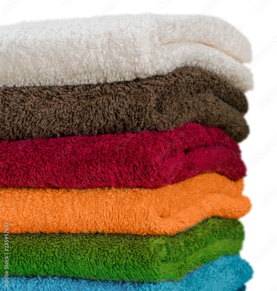 Closeup of a Stack of Clean Towels