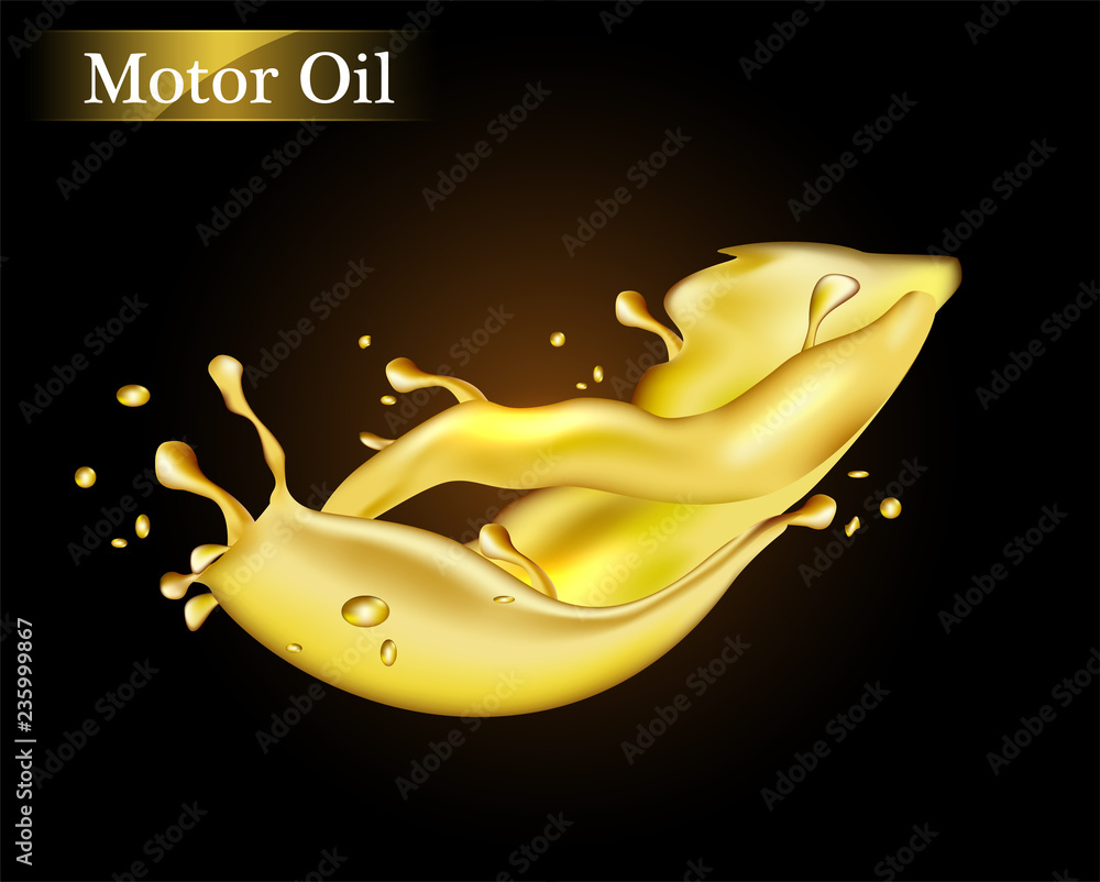 Oil splash isolated on transparent background. Elements for your design. Vector illustration