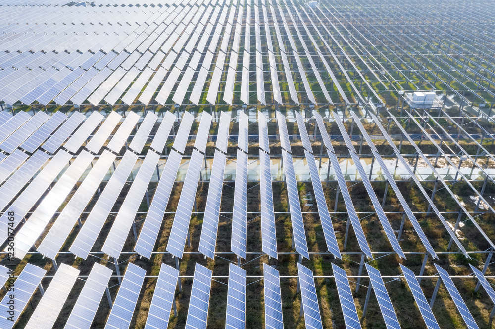 aerial view of photovoltaic power station