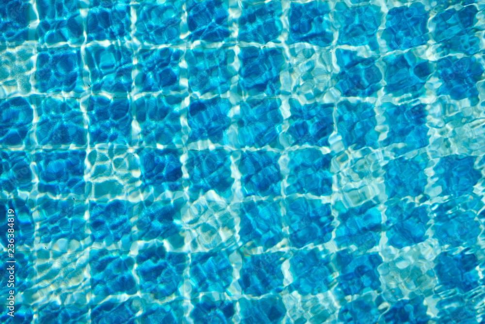 Blue tile in swimming pool 