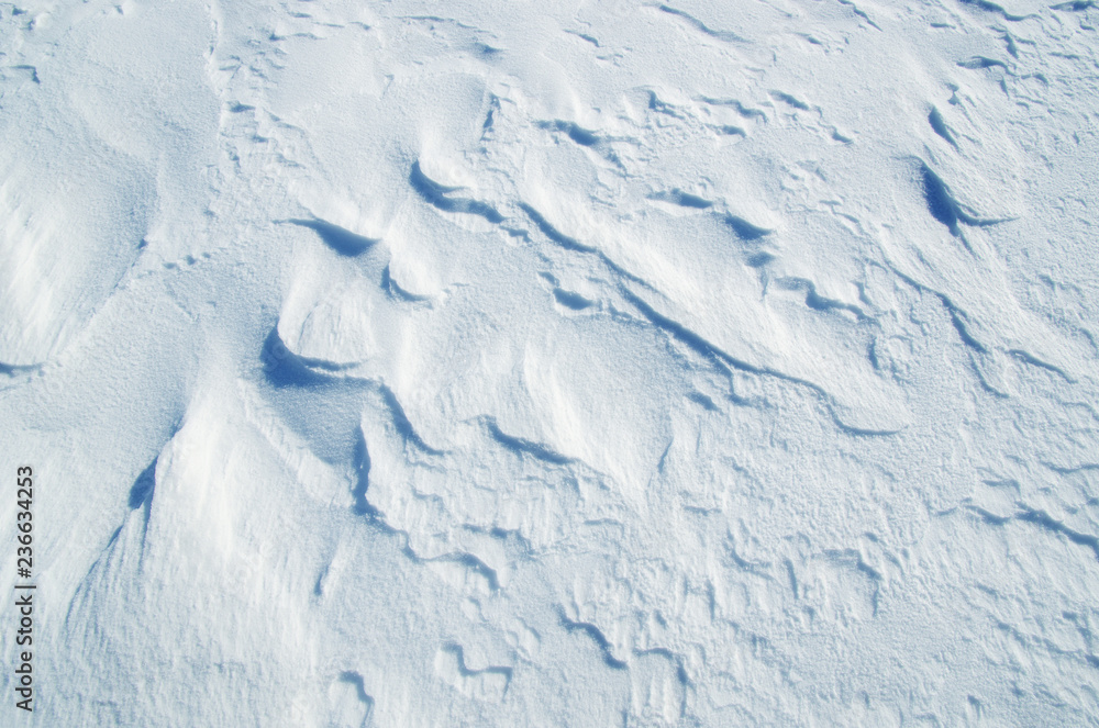 High angle view of snow texture.