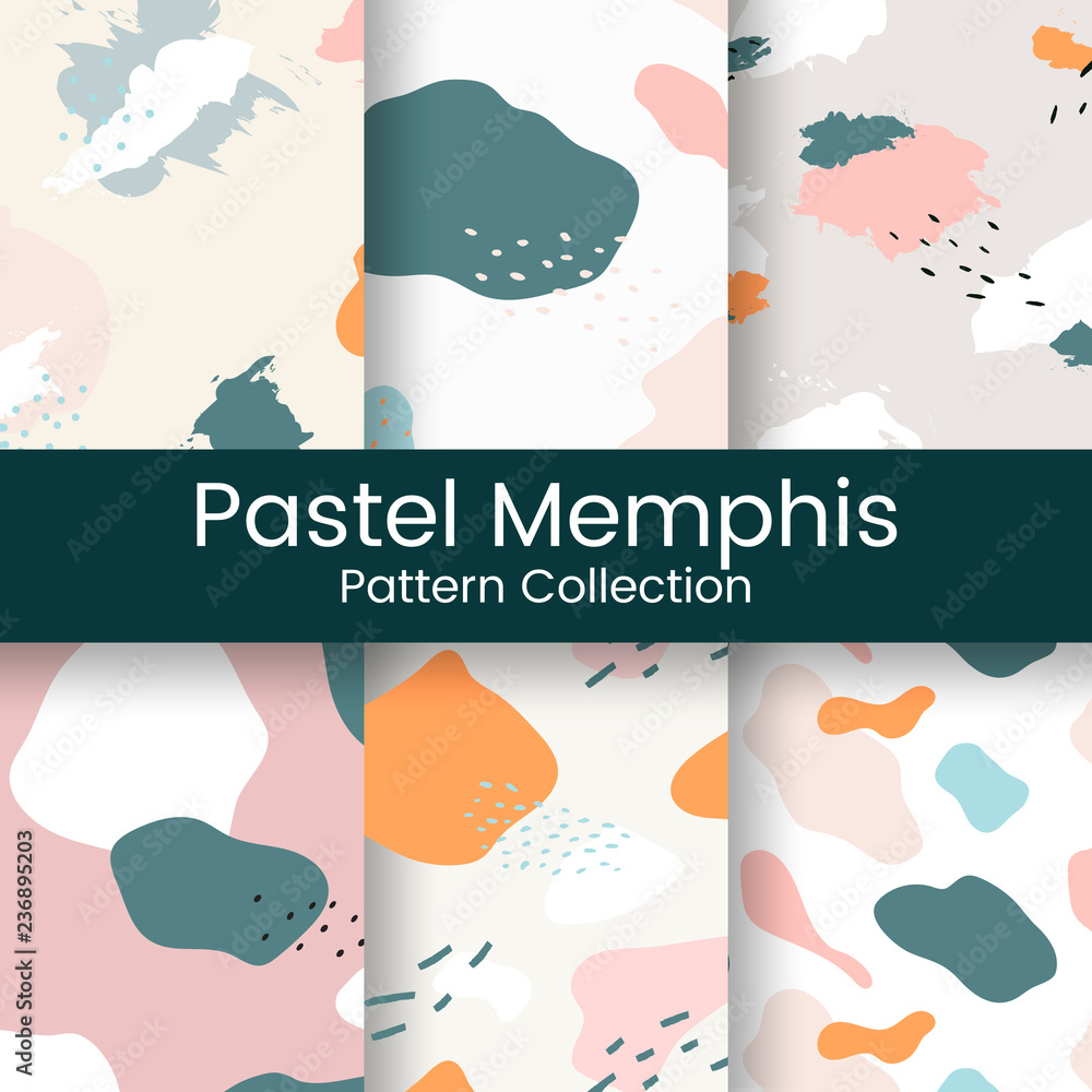 Pastel Memphis图案设计矢量