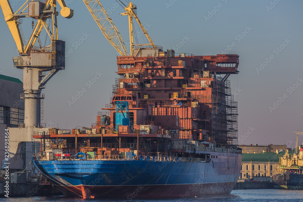 Shipyard have crane machine, Shipyard industry.