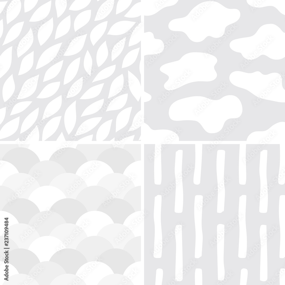 Collection of simple pattern vectors illustration