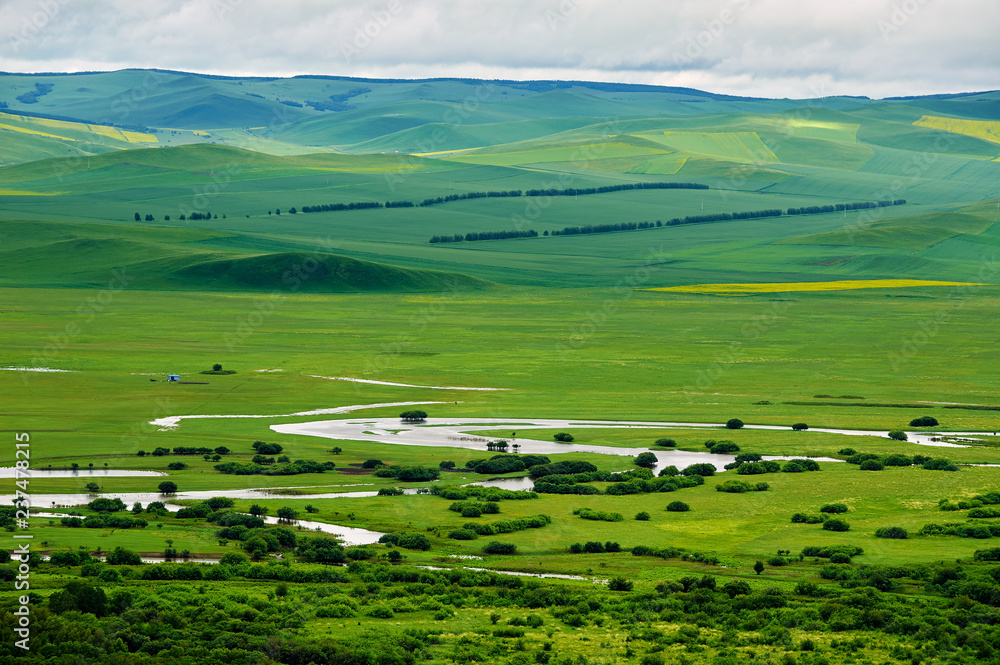 Argun wetland of Hulunbuir grassland landscape.