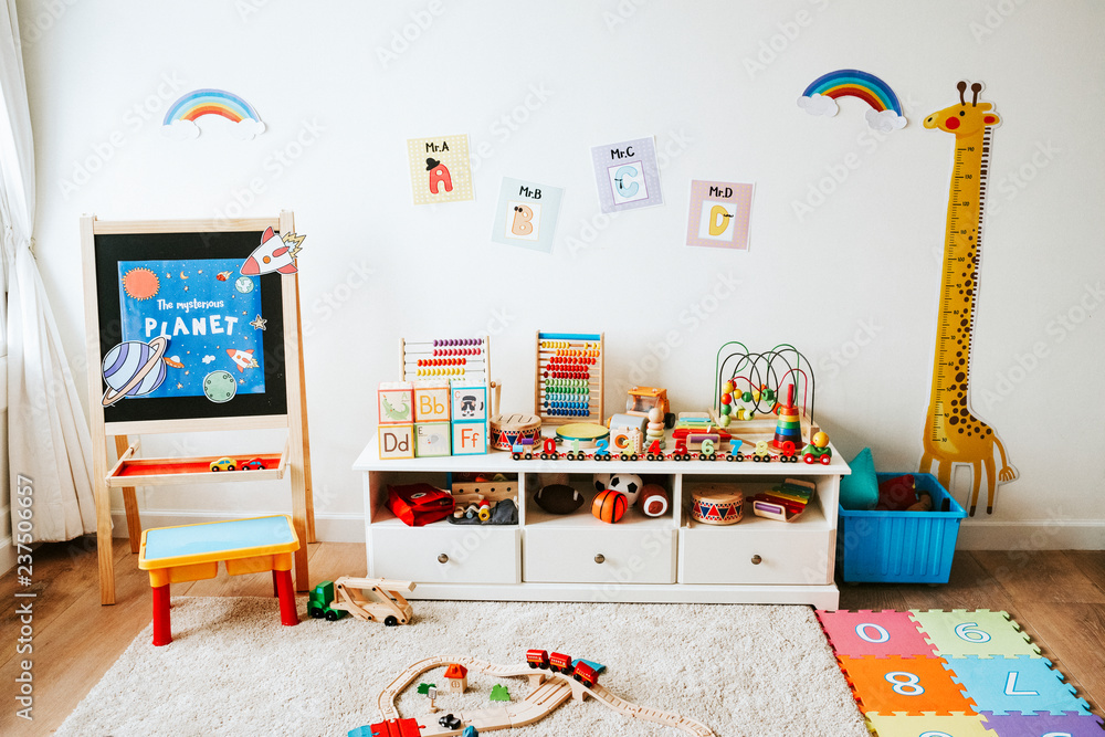 Interior design of a kindergarten classroom