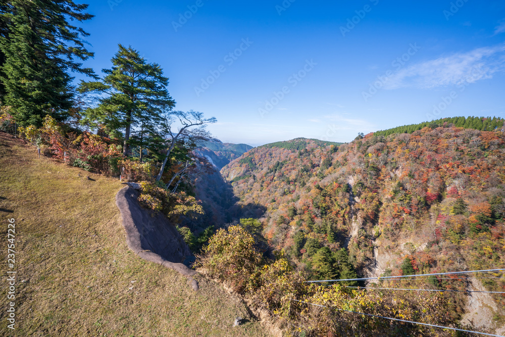 Kokonoe Yume悬索桥（大隅桥）周围的古居山（古居仁赞），最高的su