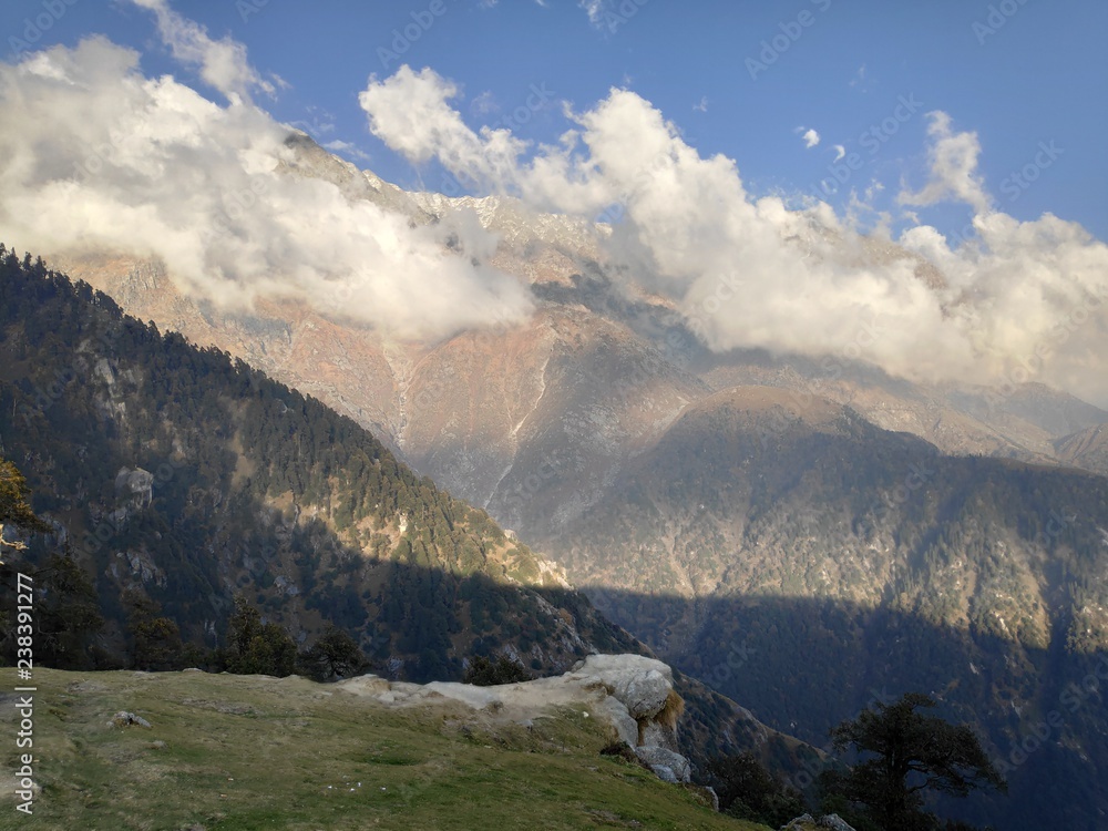 Travelling,Trekking in lapse of Nature.The awesome scenery the mother nature painted. Triund in Dhar