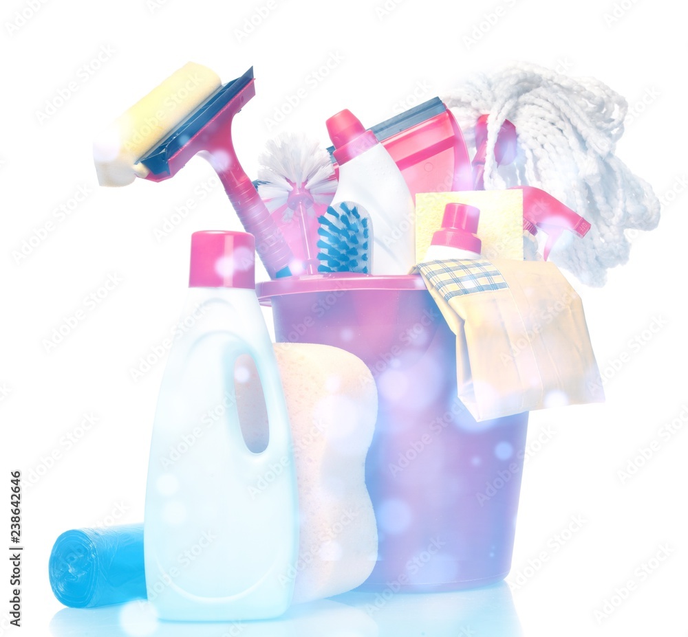 House Cleaning Equipment and Supplies in Bucket