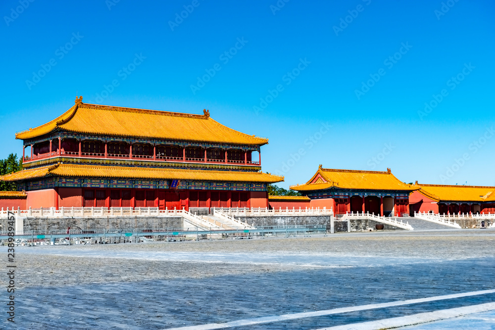 ancient royal palaces of the Forbidden City in Beijing,China