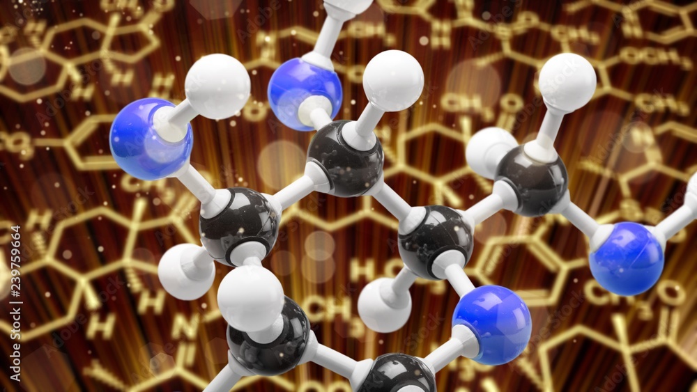 背景分子结构模型特写