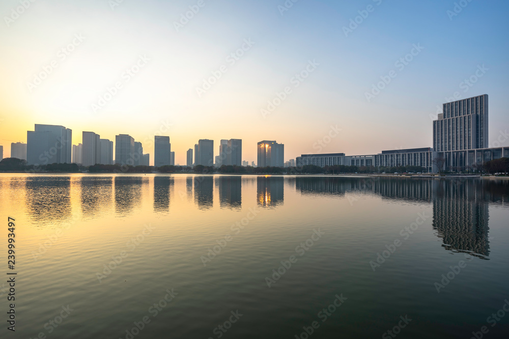 河上日落