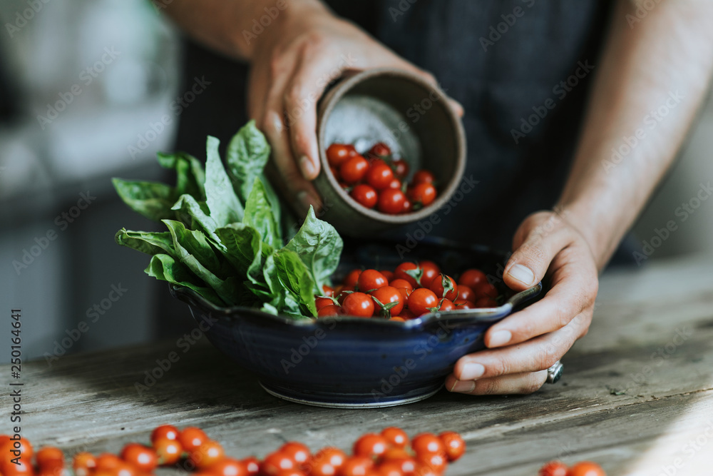 Fresh organic cherry tomato salad