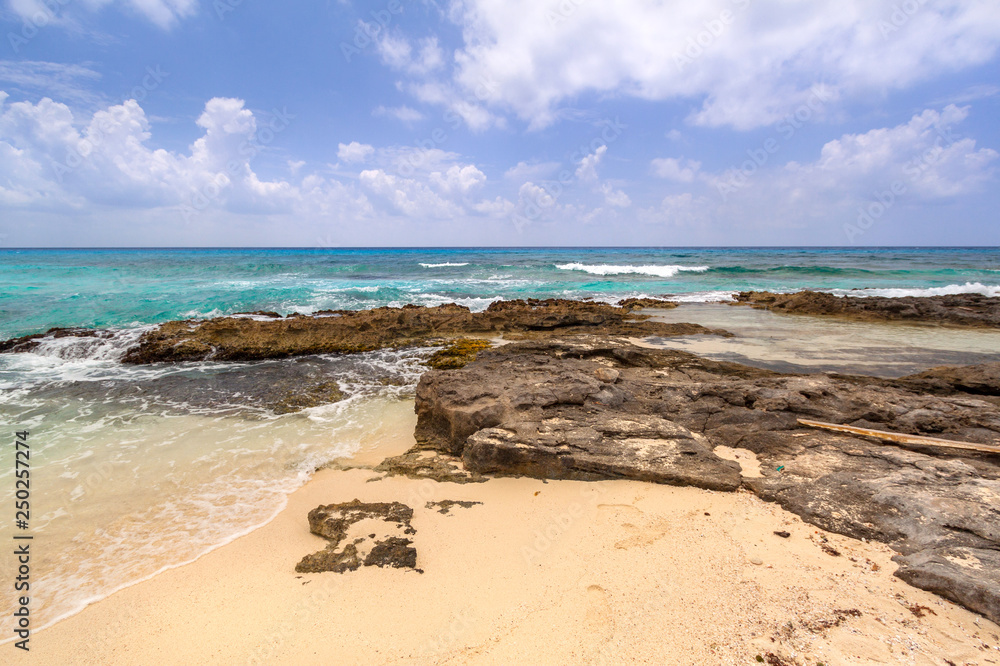 Beautiful Caribbean Sea beach in Playa del Carmen, Mexico