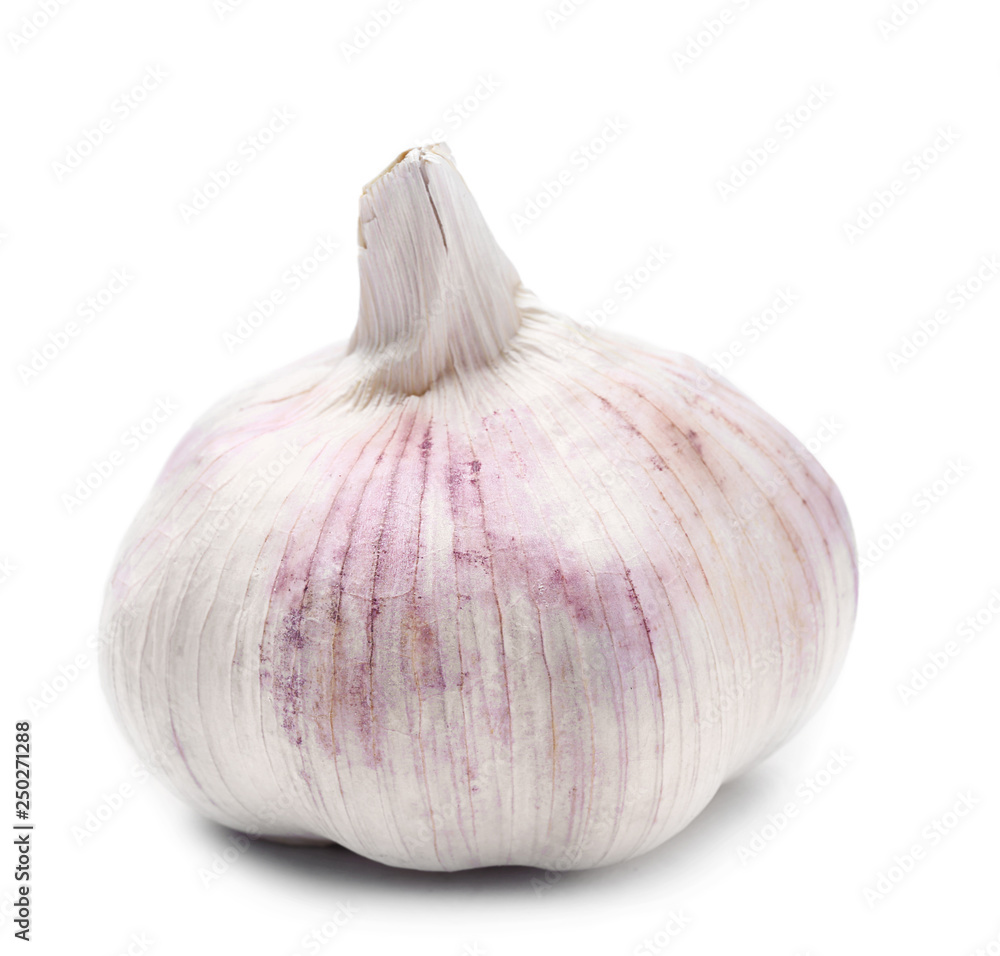 Fresh garlic on white background