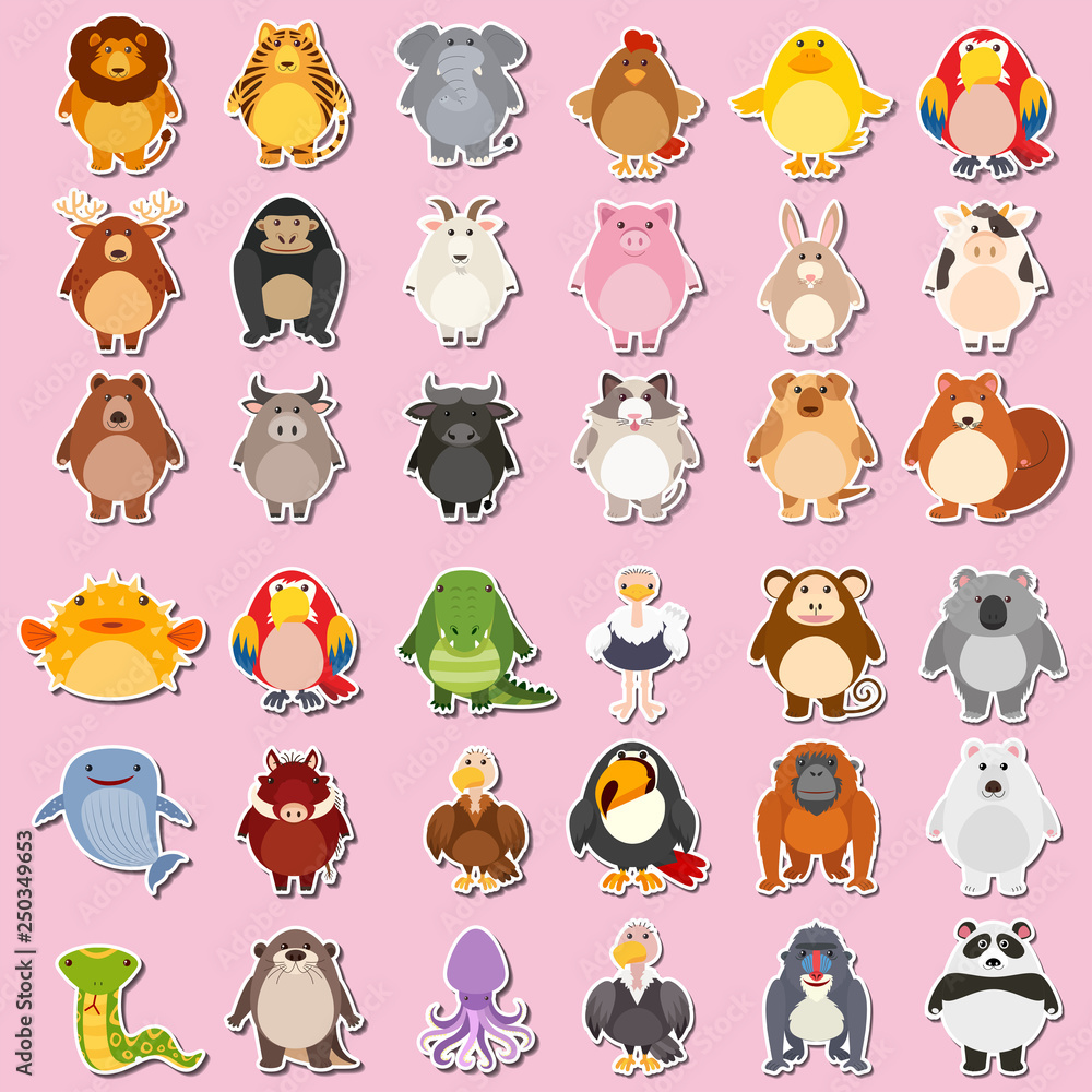 Mega animal sticker pack