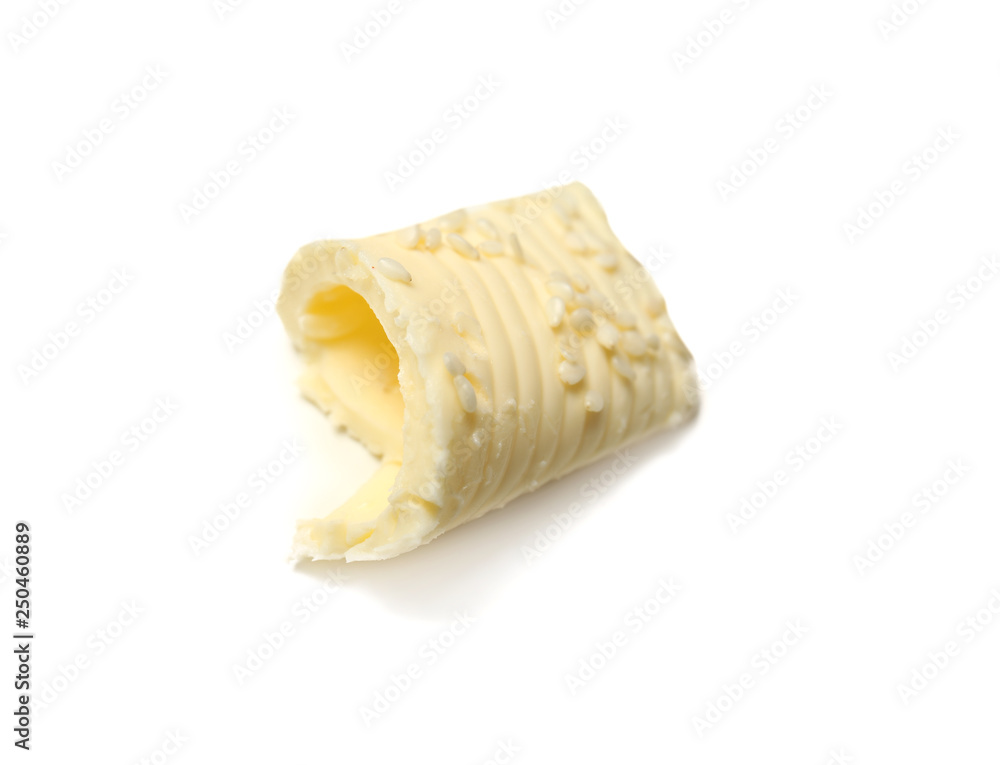 Butter on white background