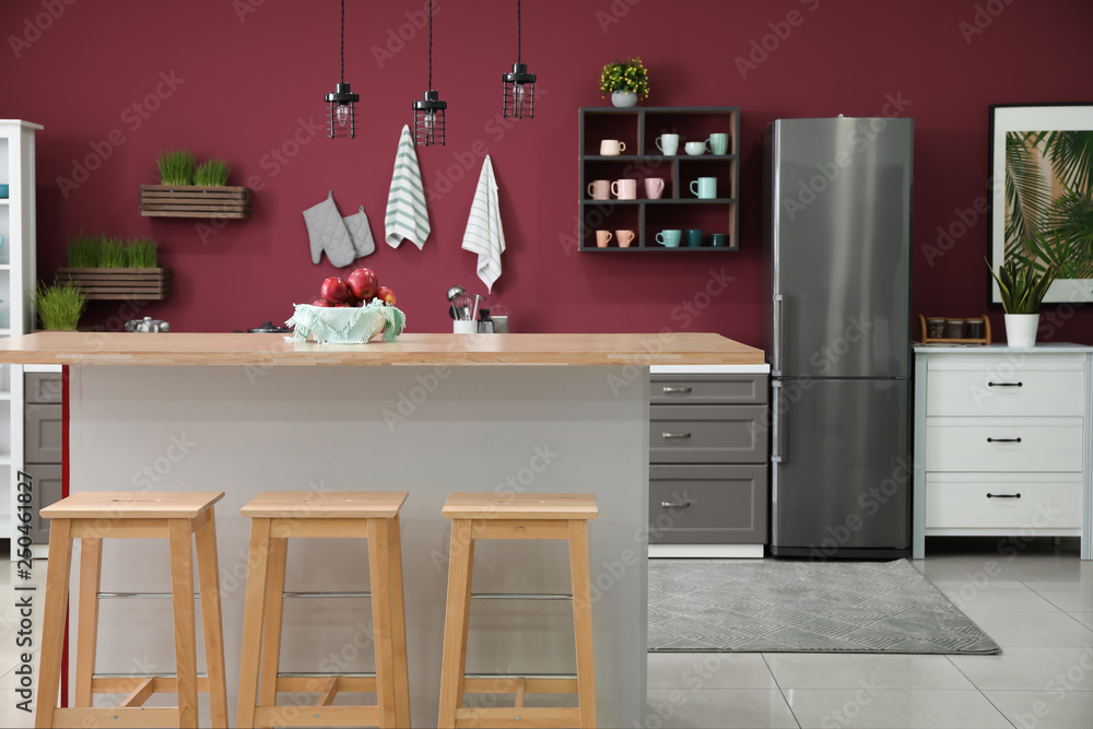 Interior of modern comfortable kitchen