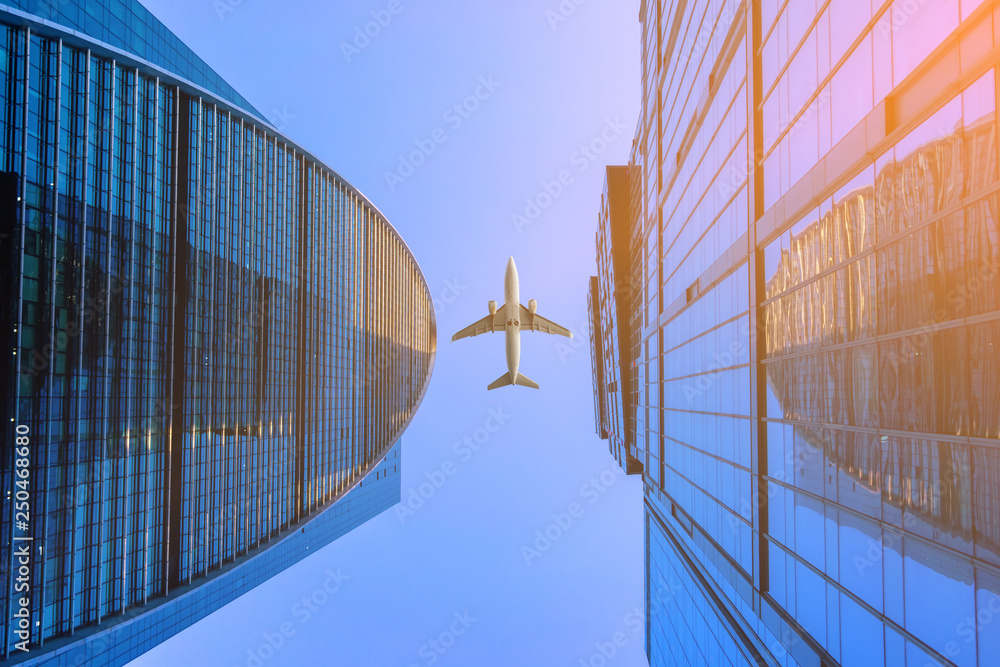 low angle view of modern skyscrapers