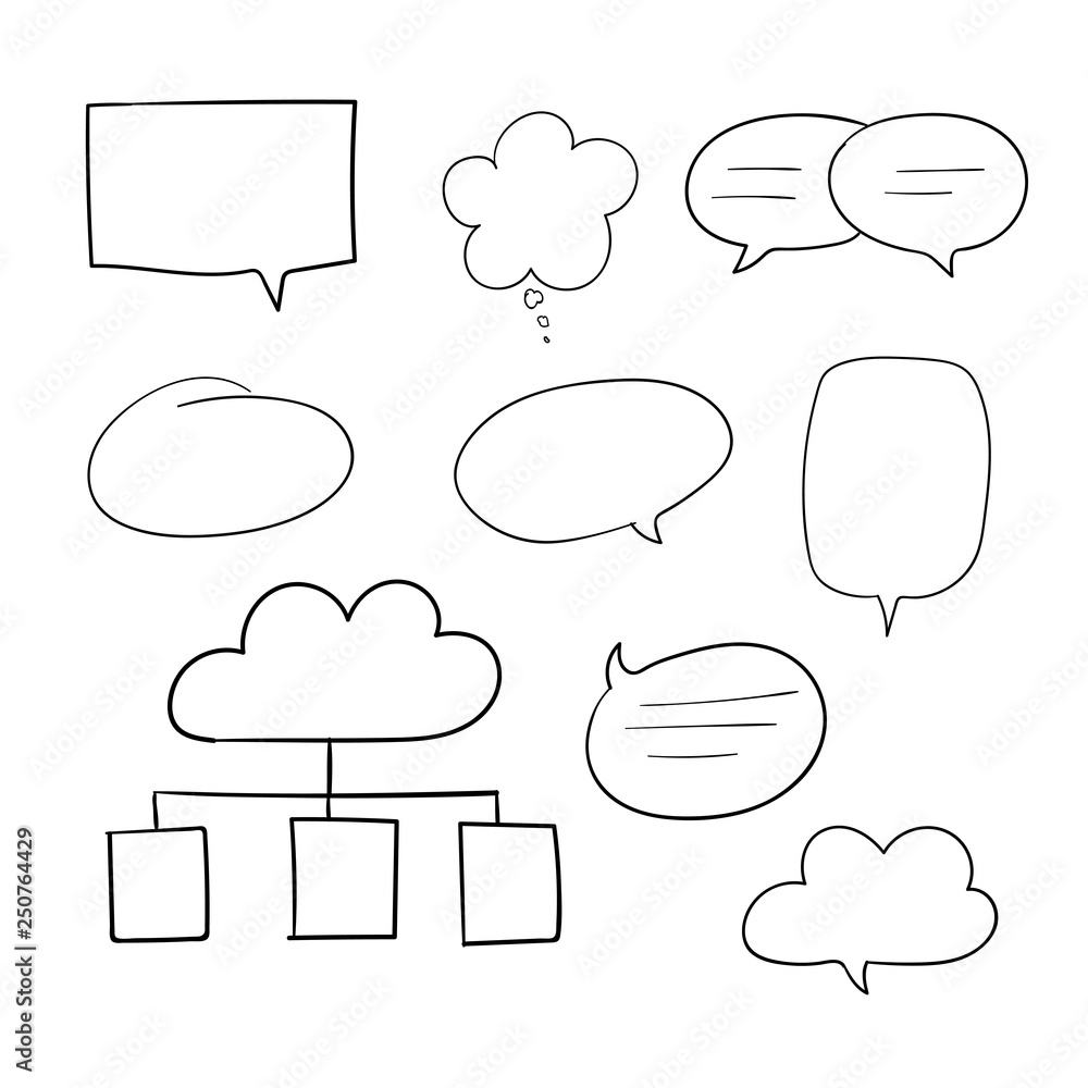 Hand drawn speech bubble collection