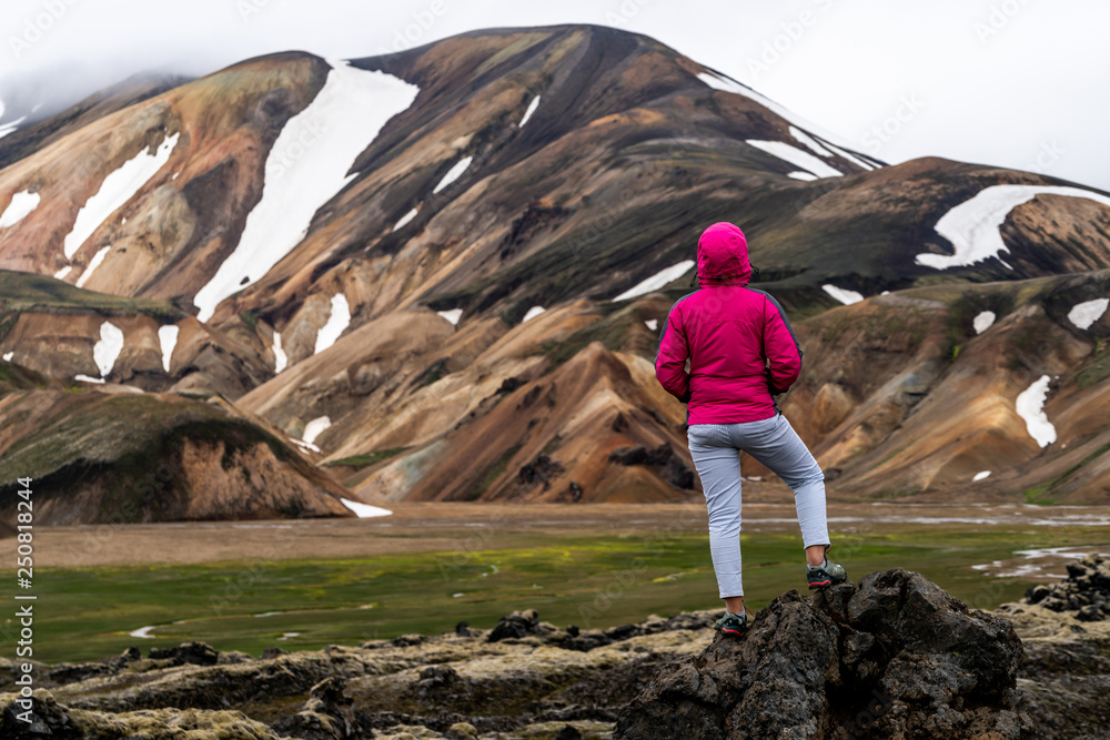 Traveler Hike at Landmannalaugar Iceland Highland