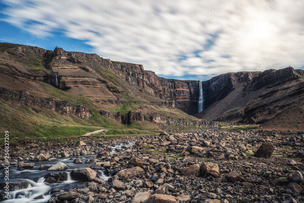 Beautiful Hengifoss Waterfall in Eastern Iceland.