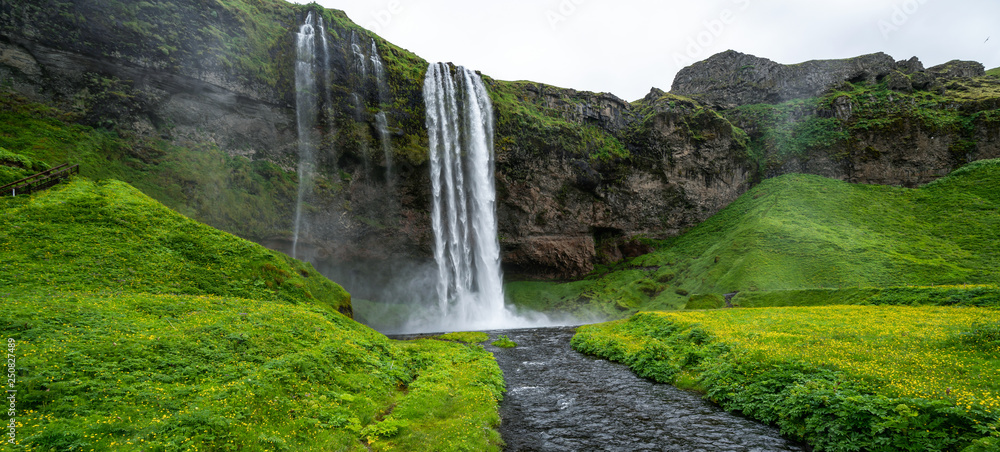 Magical Seljalandsfoss Waterfall in Iceland.