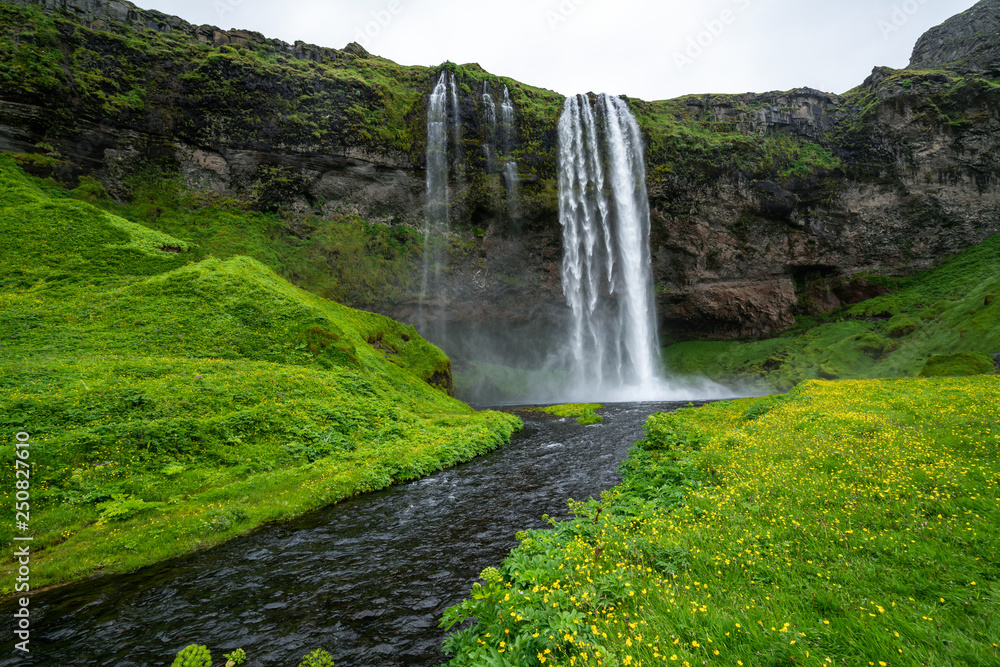 Magical Seljalandsfoss Waterfall in Iceland.