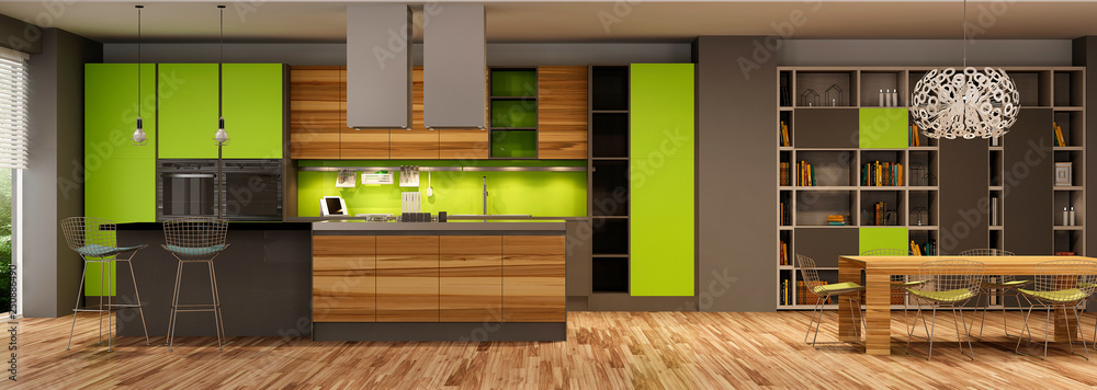 Modern house interior. 3d rendering.