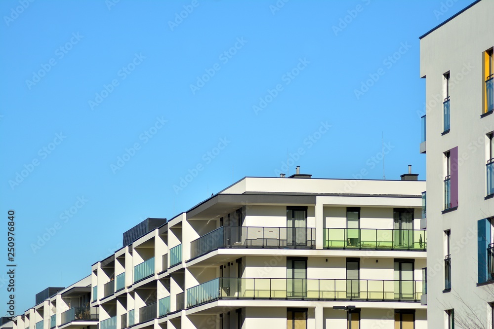 Futuristic architecture of apartment building