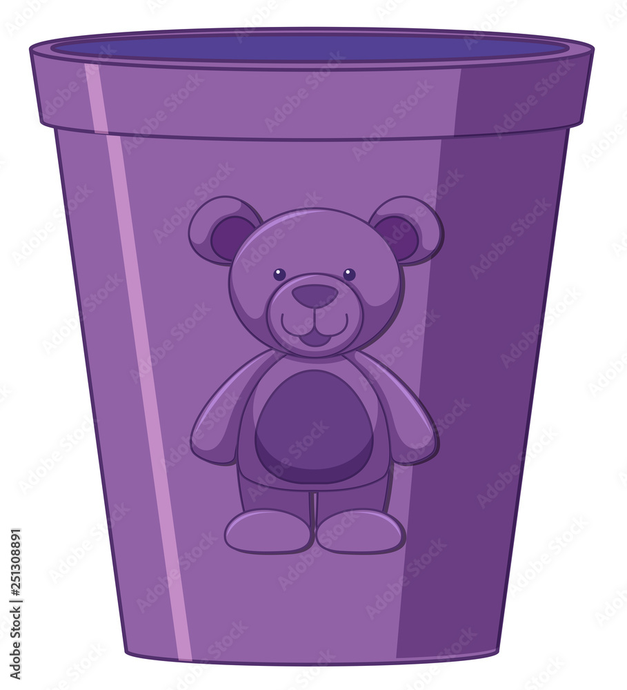 Purple cup with bear