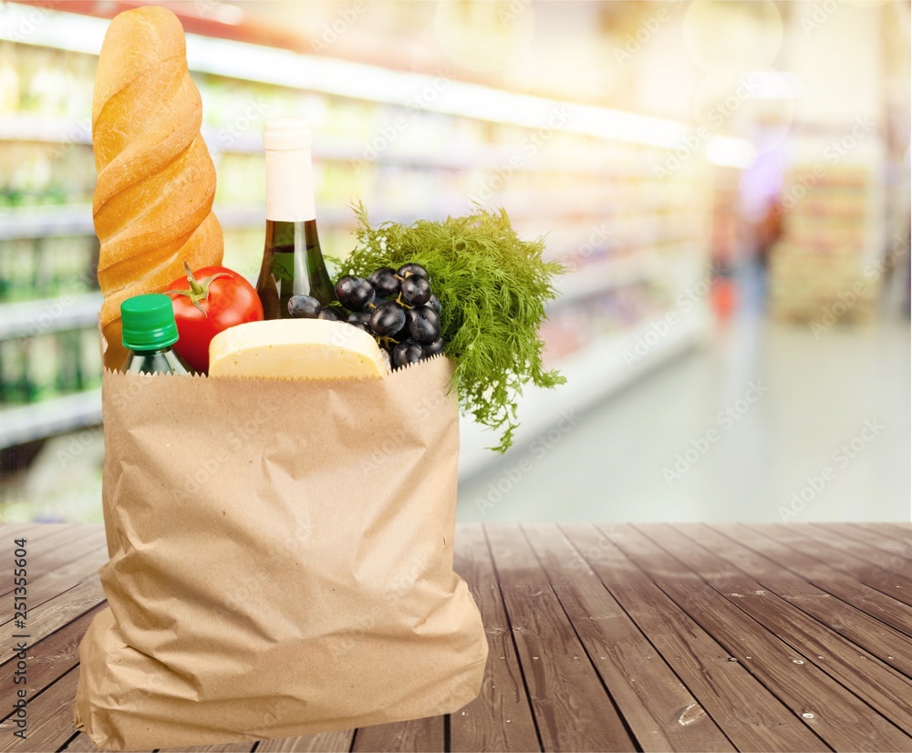 Full shopping  bag, isolated over  background