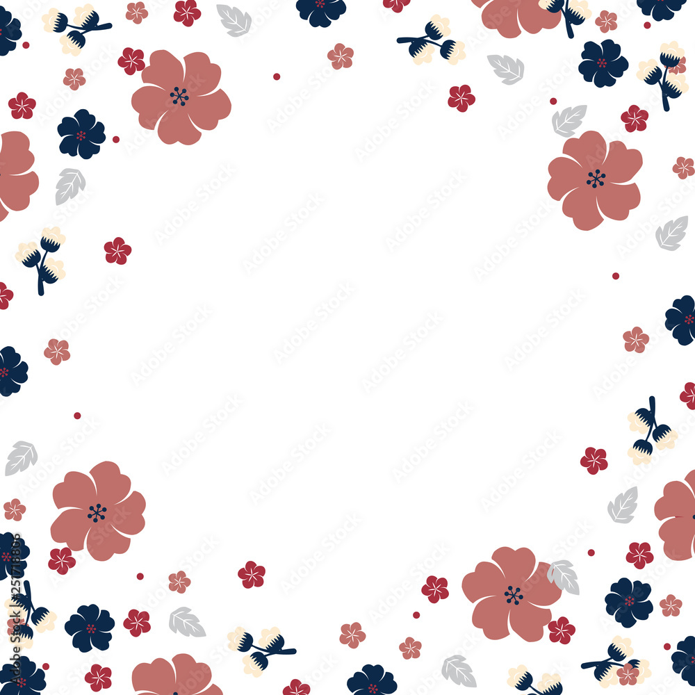 Japanese flowers frame