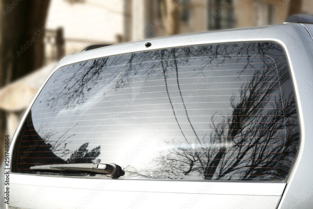 Modern car with clean rear window