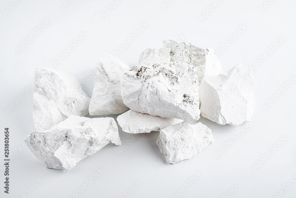 Quicklime on white background