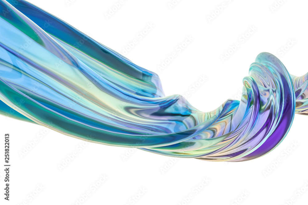 3d rendering, colorful transparent silk