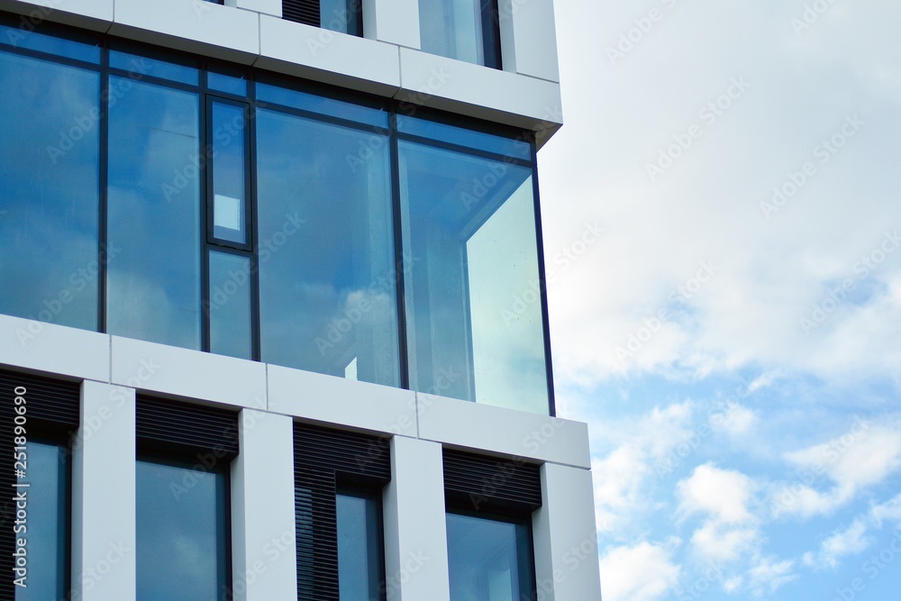 Tthe windows of a modern building for offices 