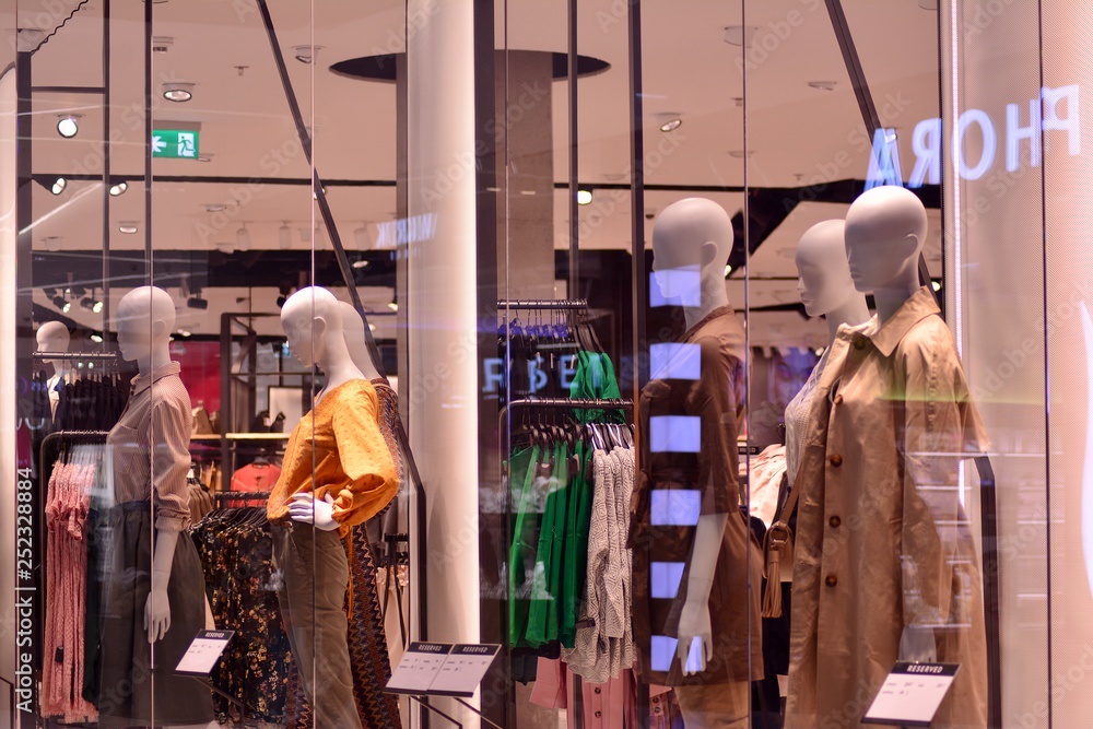 Interior of modern shopping center 