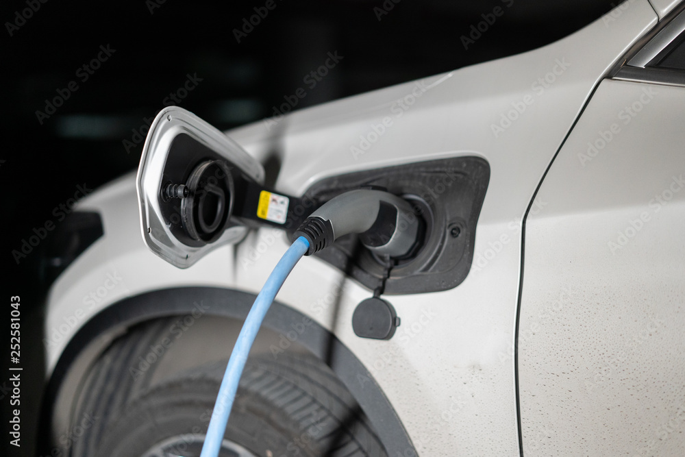  a charging electric car 